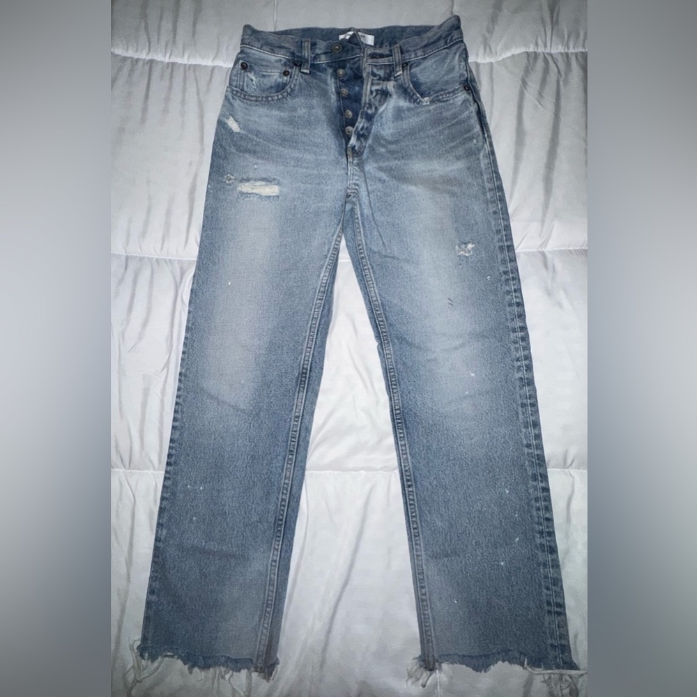 Moussy Vintage Light Blue Distressed Womens Jeans - Picture 9 of 13
